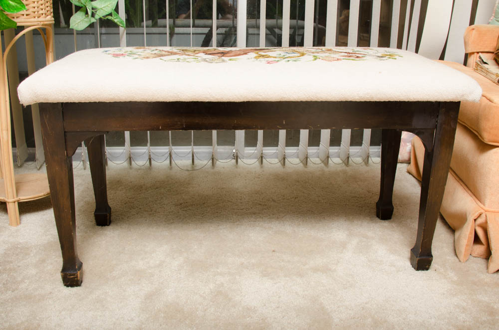 Vintage Piano Bench with Under-Seat Storage by Tonkbench | EBTH