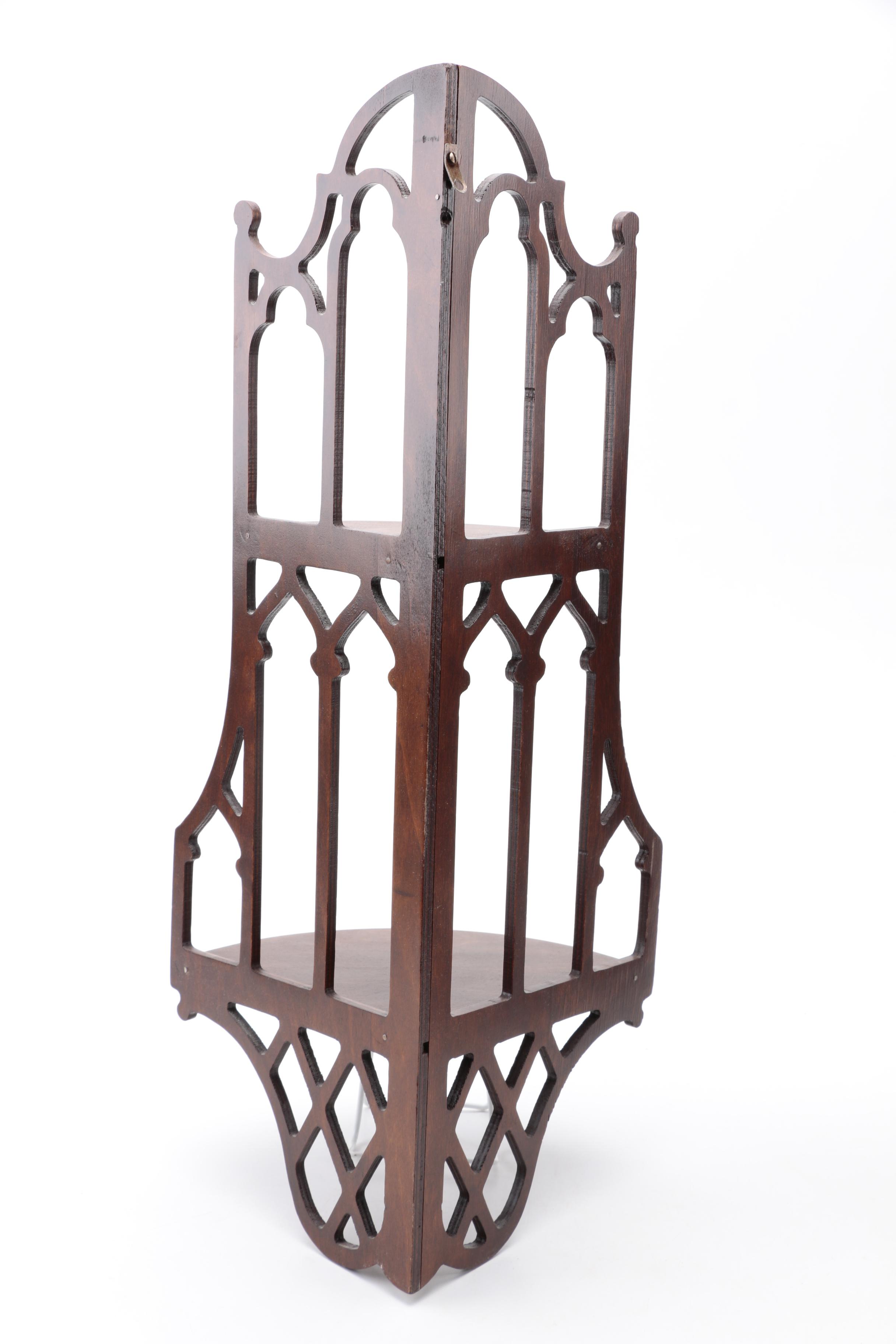 Pair of Butler Gothic Style Corner Shelves EBTH