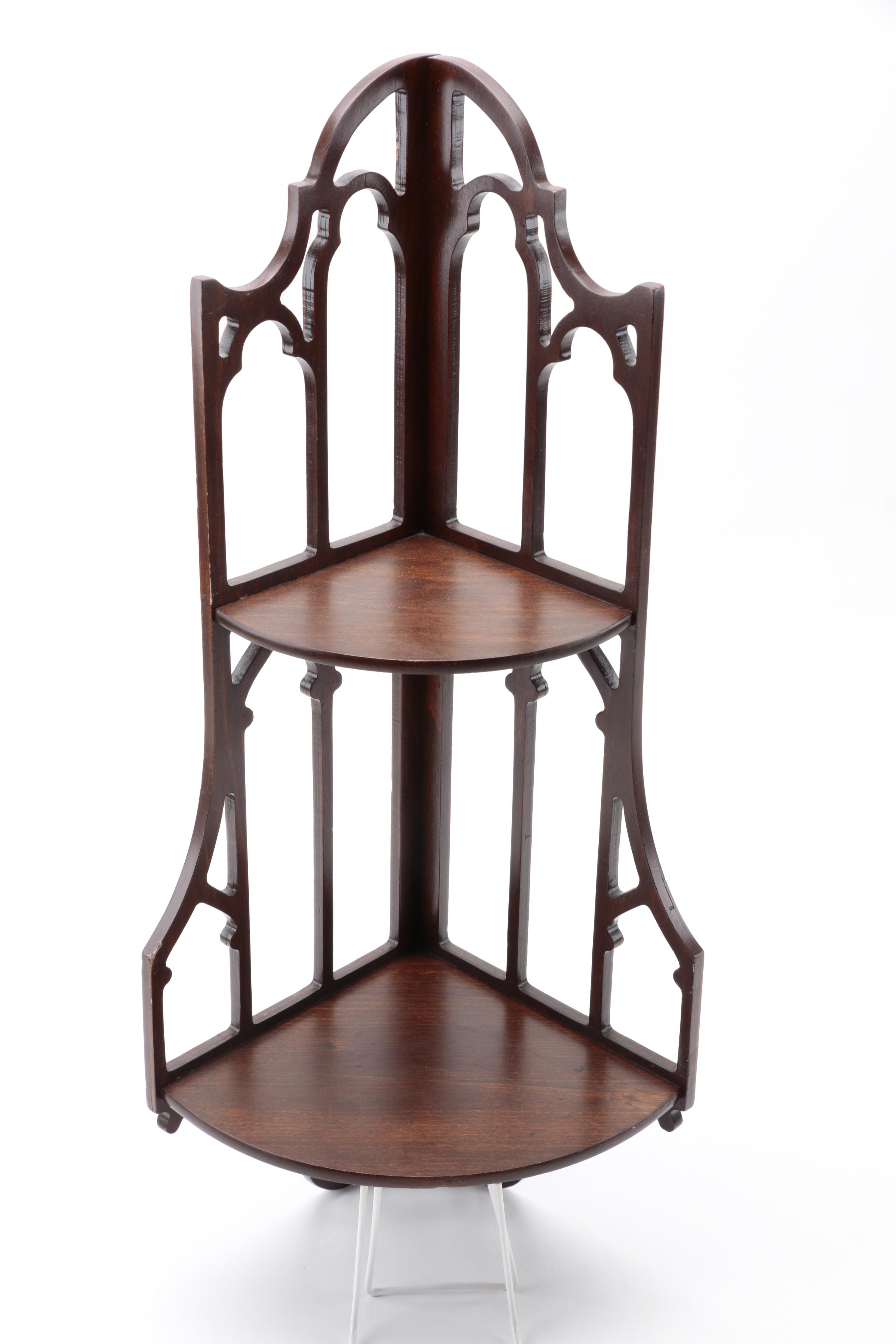 Pair of Butler Gothic Style Corner Shelves EBTH