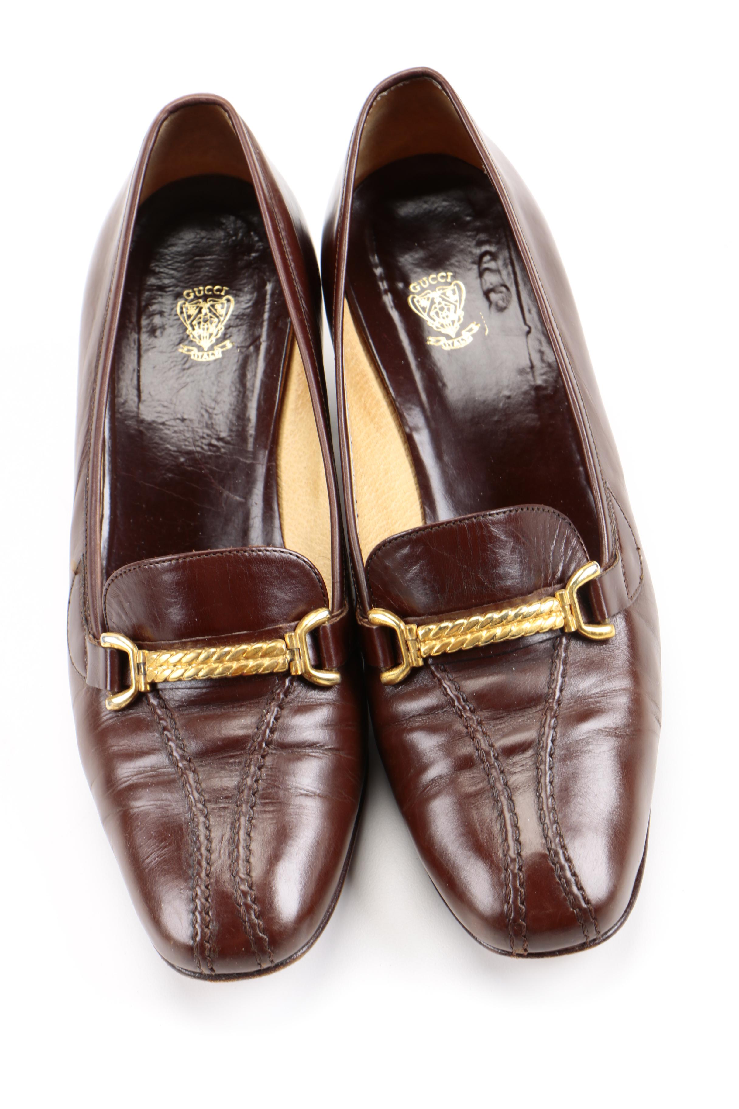 Women's Vintage Gucci Heeled Loafers EBTH