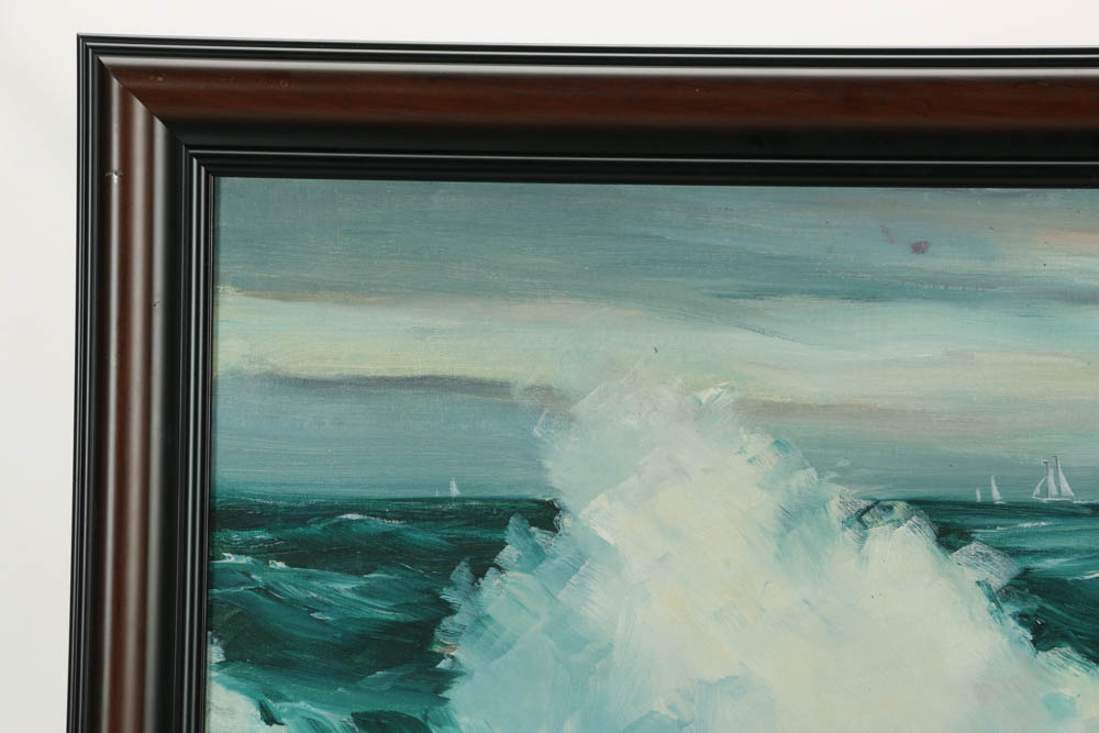 Alva Glidden Original Oil on Board Coastal Painting EBTH