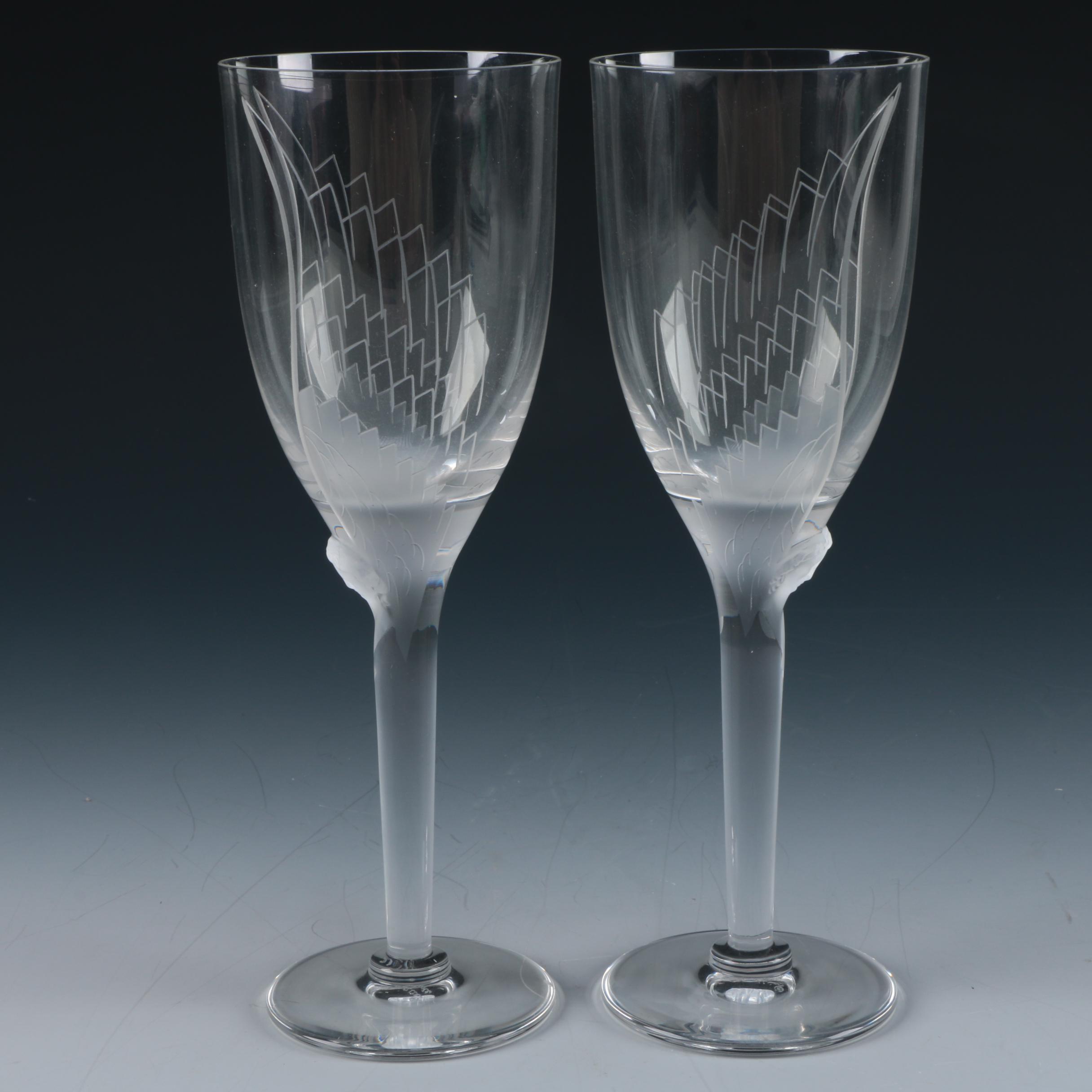 Lalique "Ange" Champagne Flutes EBTH