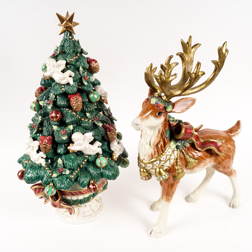 Fitz and Floyd Classics Christmas Tree and Reindeer EBTH