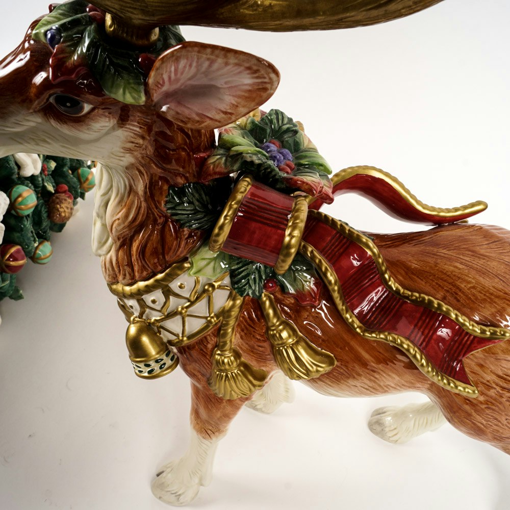 Fitz and Floyd Classics Christmas Tree and Reindeer EBTH Fitz And Floyd Christmas