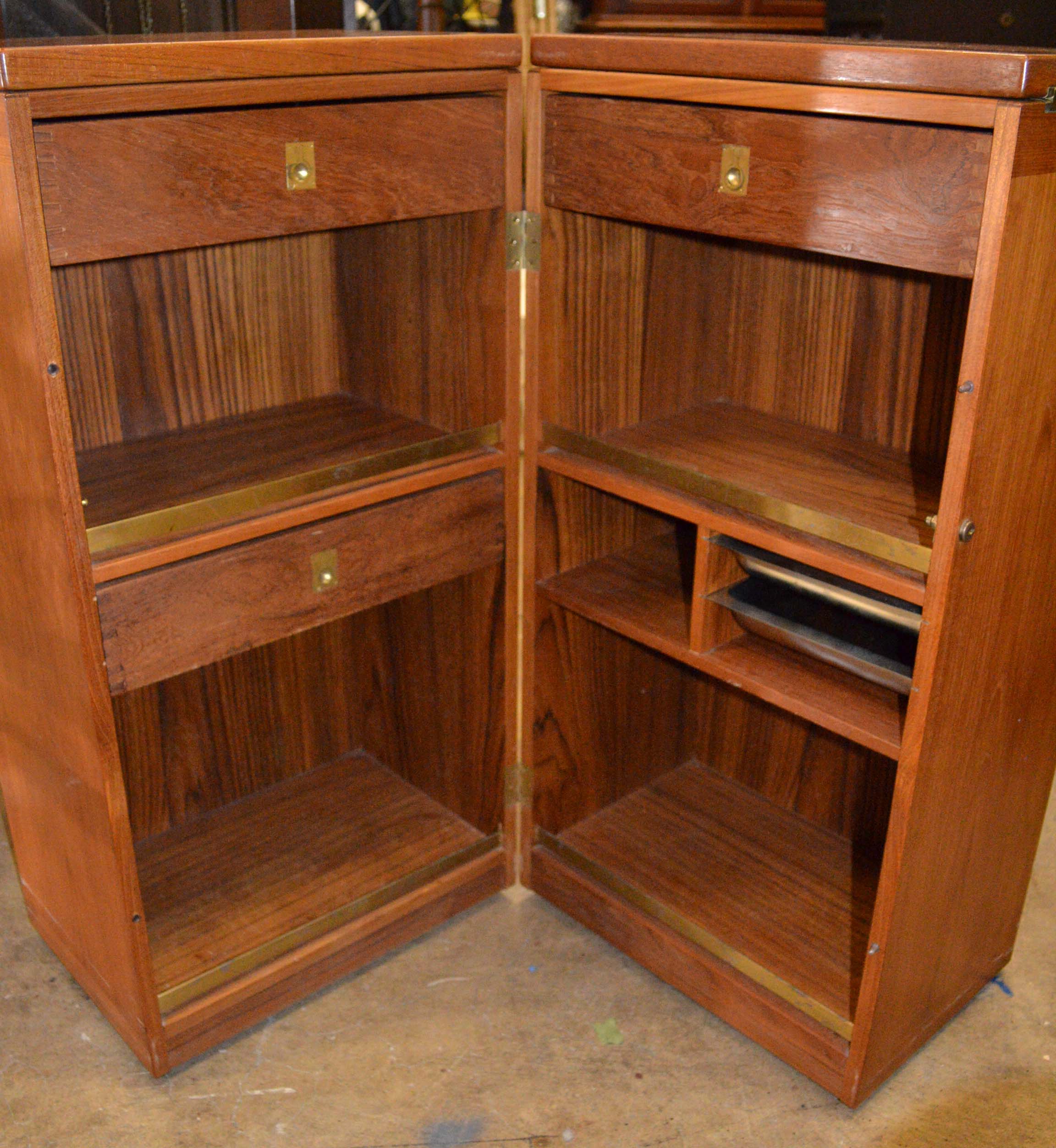 Cherry Wood Fold-Away Bar Cabinet | EBTH