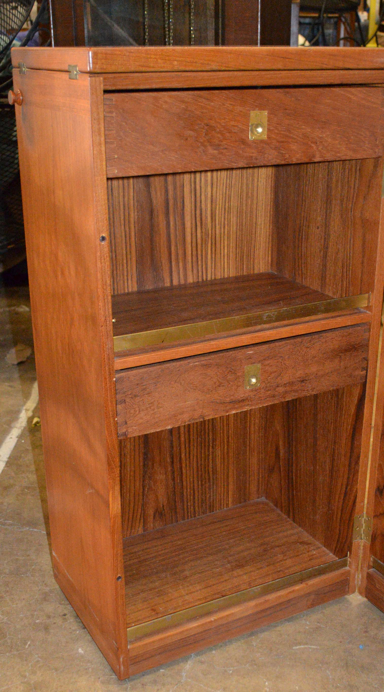 Cherry Wood Fold-Away Bar Cabinet | EBTH