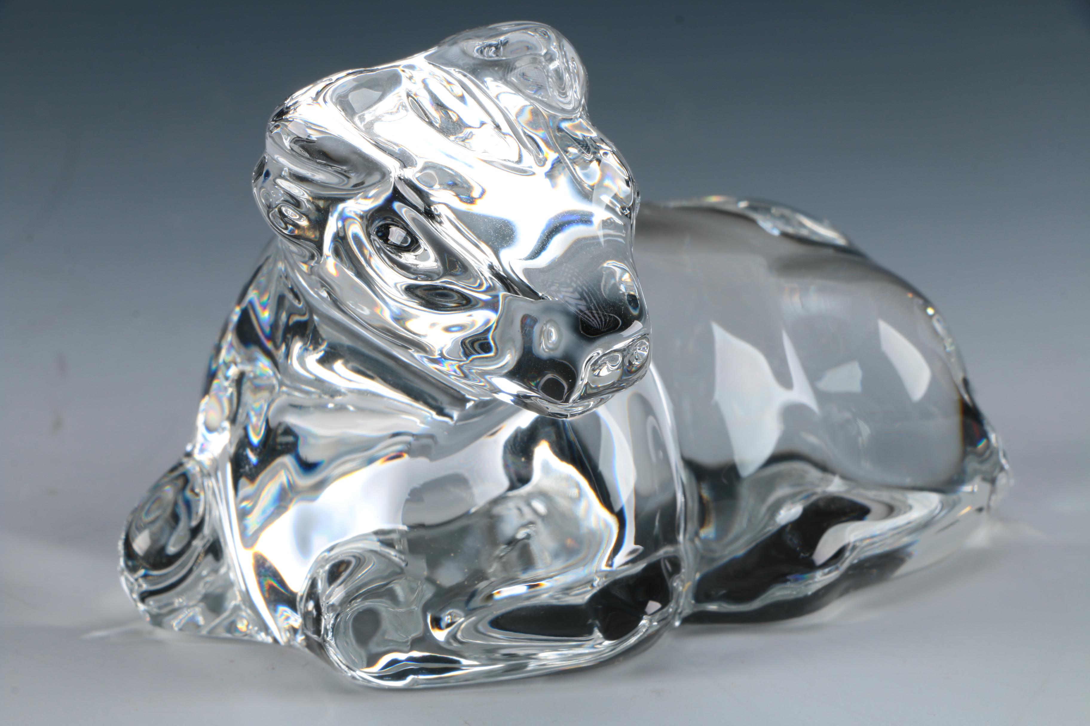 Baccarat Crystal Cow Figurine EBTH