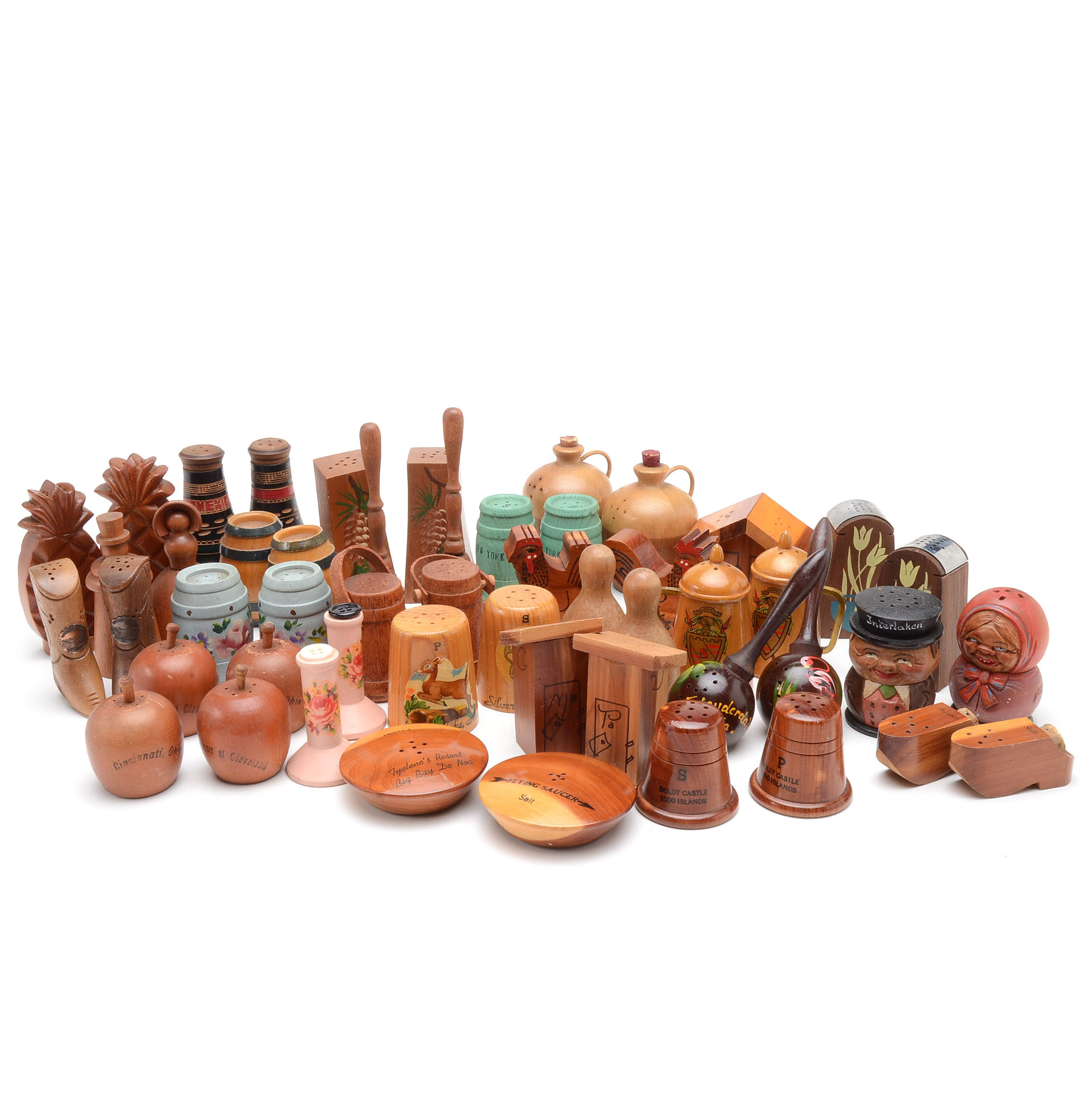 Large Collection of Vintage Wooden Salt & Pepper Shakers EBTH