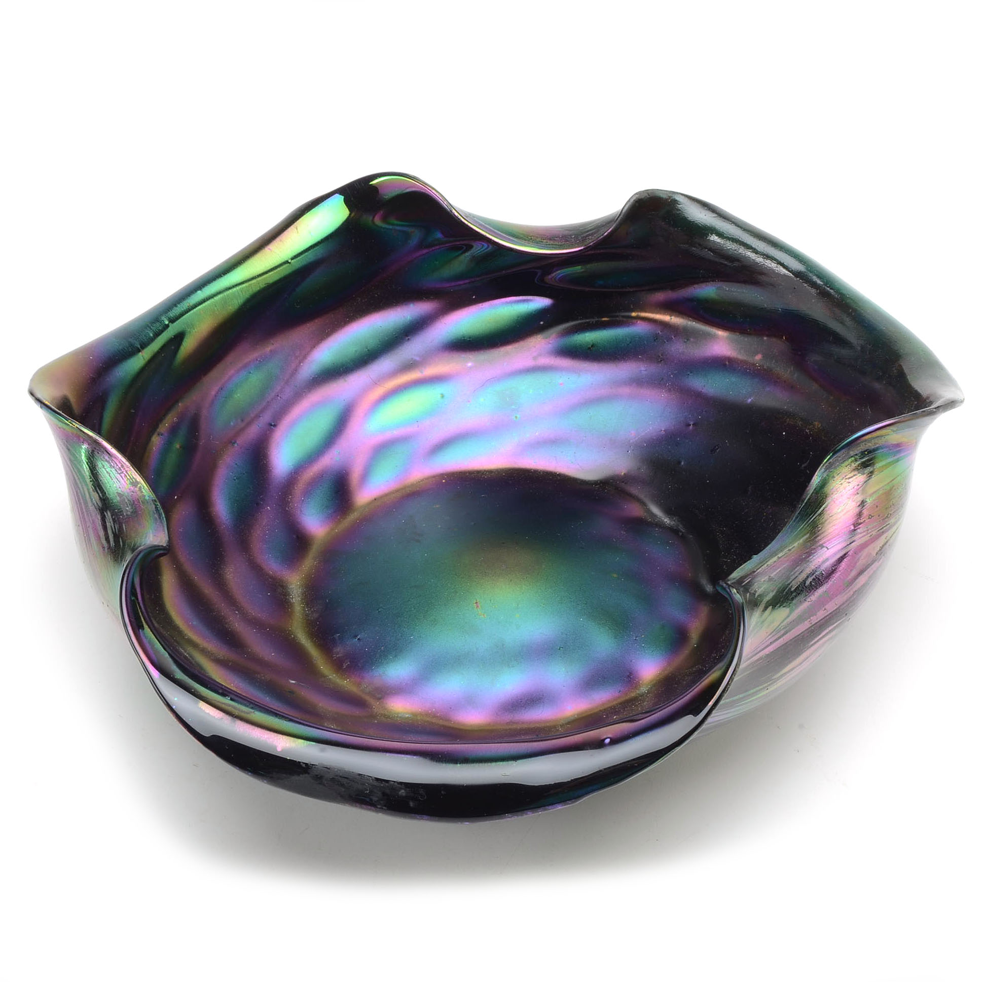 Iridescent Swirled Art Glass Bowl EBTH