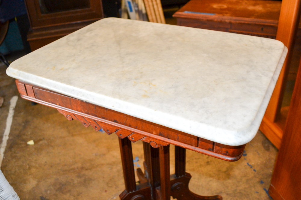 Eastlake Style Marble Top Parlor Table EBTH