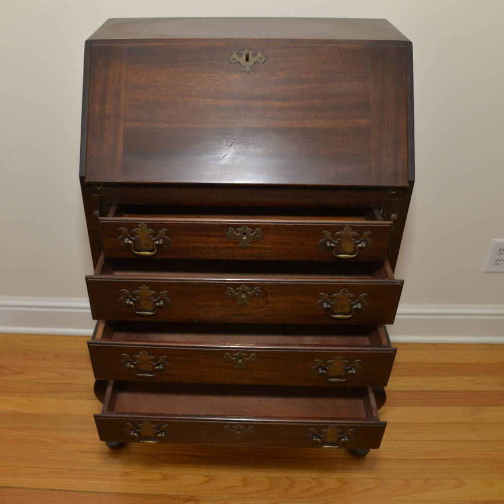Vintage Queen Anne Style Mahogany Secretary Desk EBTH