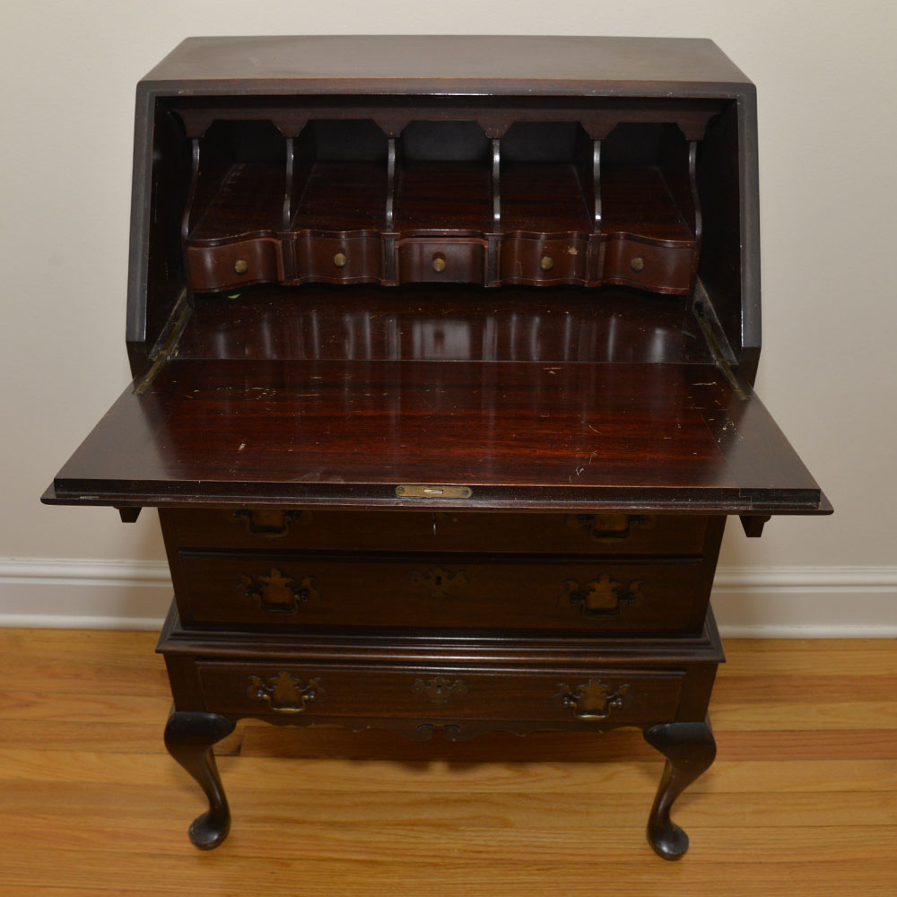 Vintage Queen Anne Style Mahogany Secretary Desk EBTH
