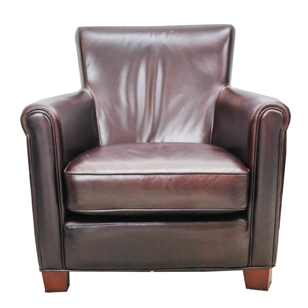 Pottery Barn "Irving" Leather Arm Chair EBTH