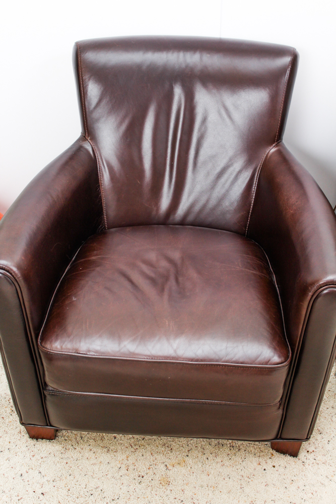 Pottery Barn "Irving" Leather Arm Chair EBTH