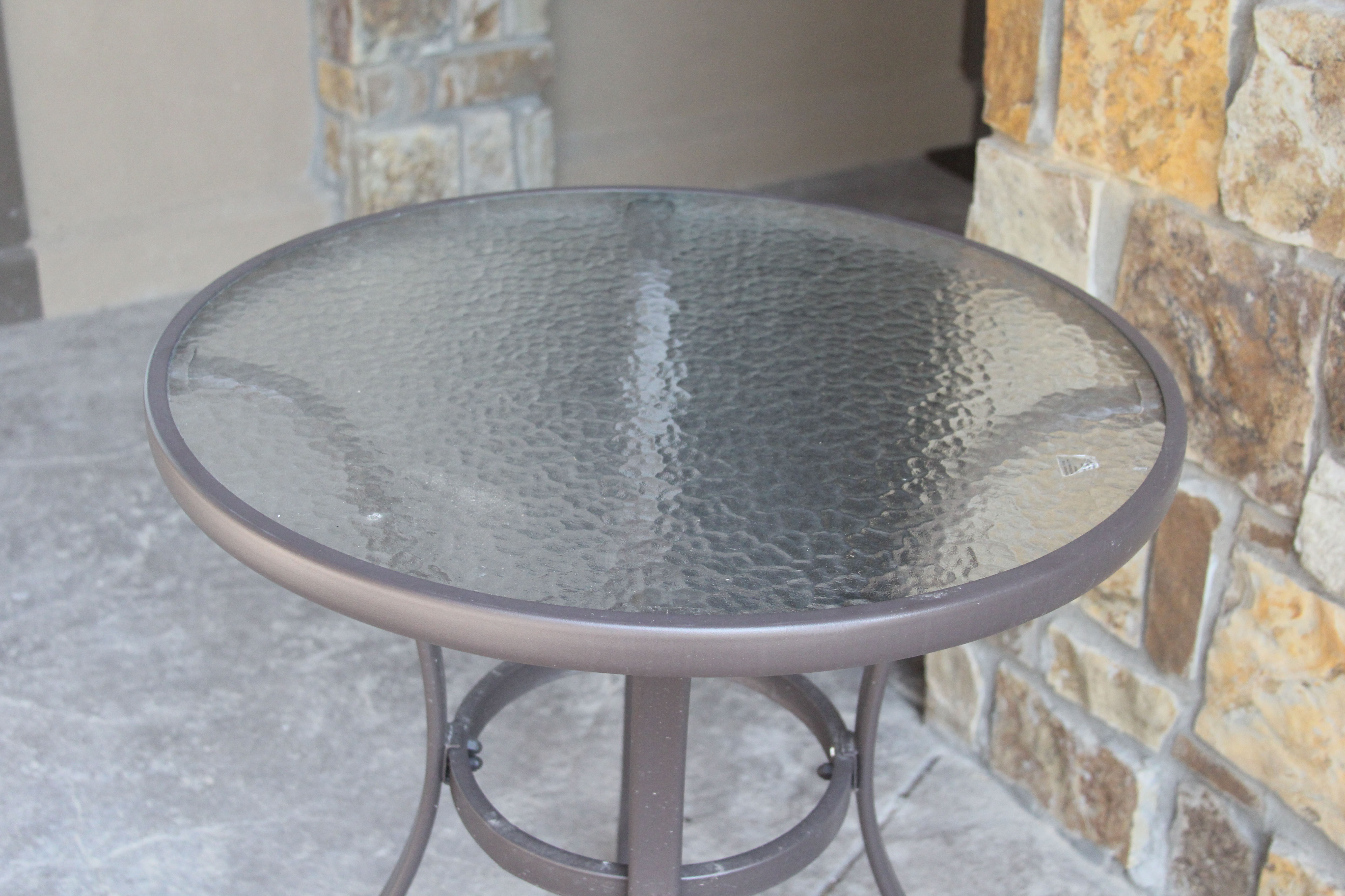 Glass Top Patio Table EBTH