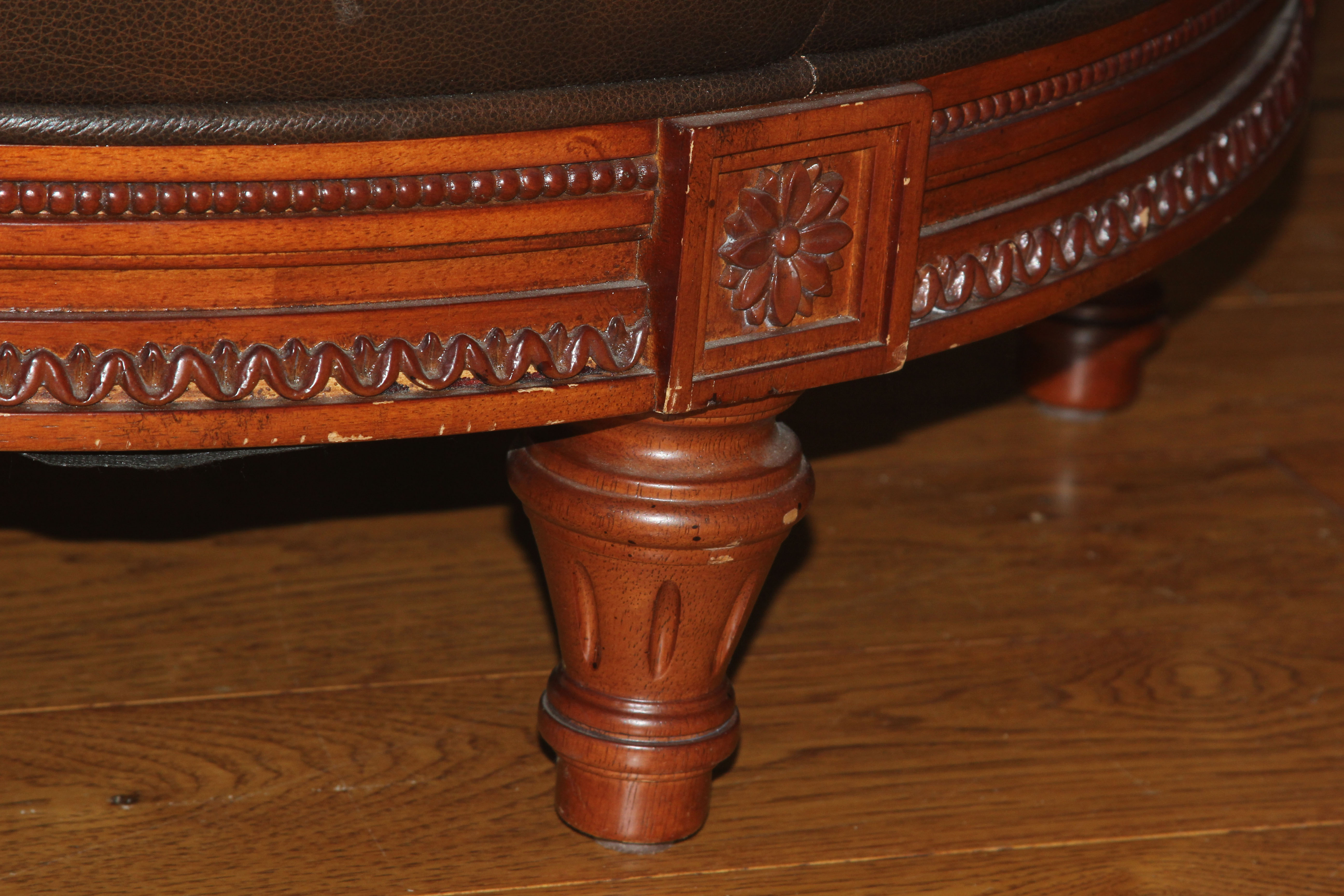 Louis XVI Inspired Tufted Ottoman by Bombay Company EBTH