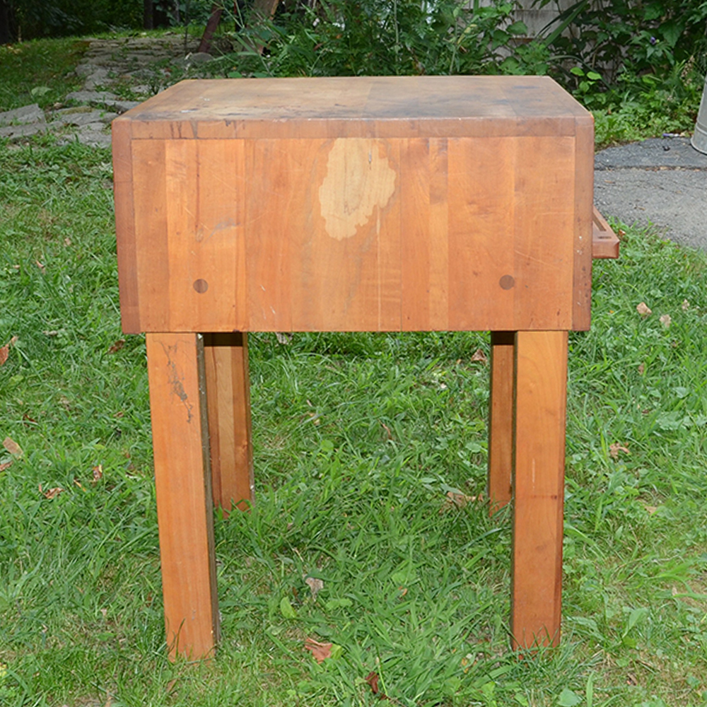 Vintage Cherry Butcher Block Table EBTH