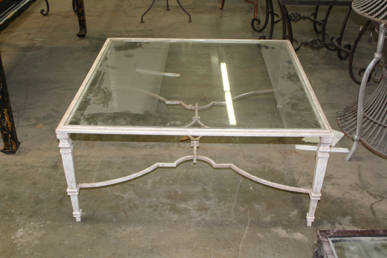 Square Metal Coffee Table With Glass Top EBTH