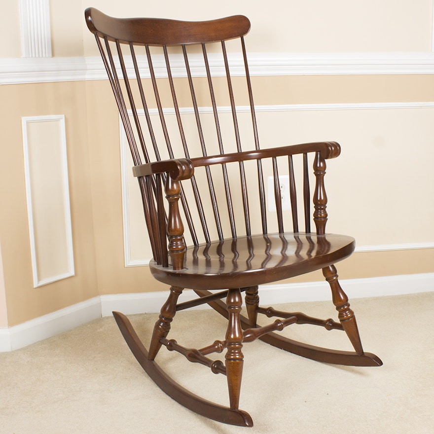 Bow-Back Windsor Style Rocking Chair by Virginia House ...