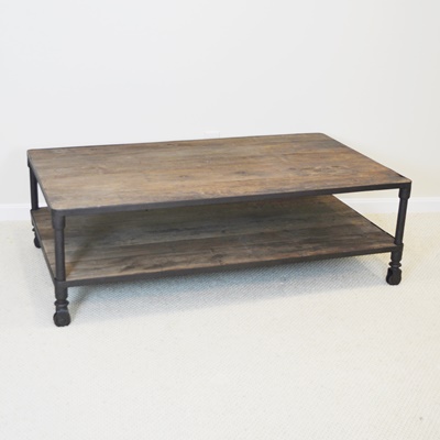 Restoration Hardware Dutch Industrial Reclaimed Elm Coffee Table EBTH