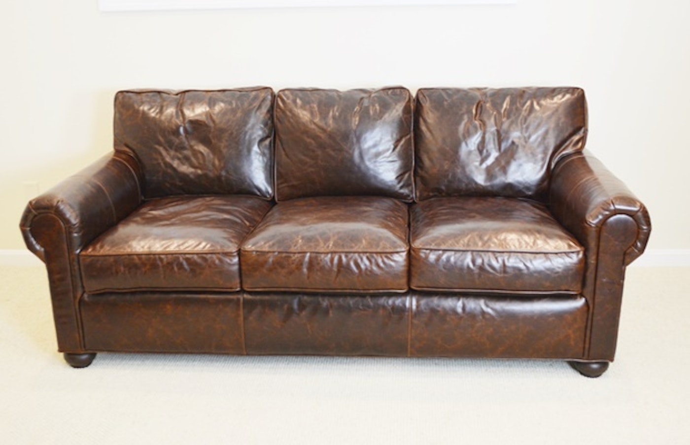 lancaster leather sofa allmodern upholstery color: white