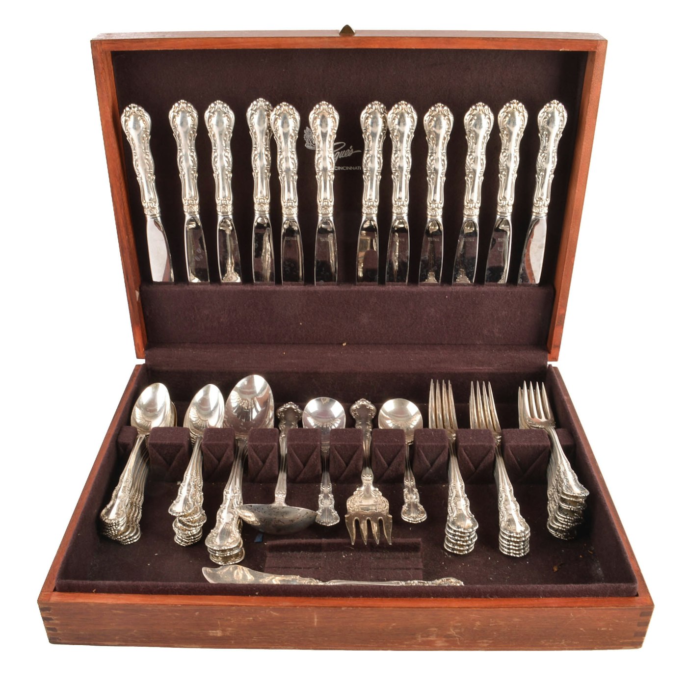 Wallace Old Atlanta Sterling Silver Flatware Set EBTH wallace-old-atlanta-sterling-silver-flatware-set-ebth