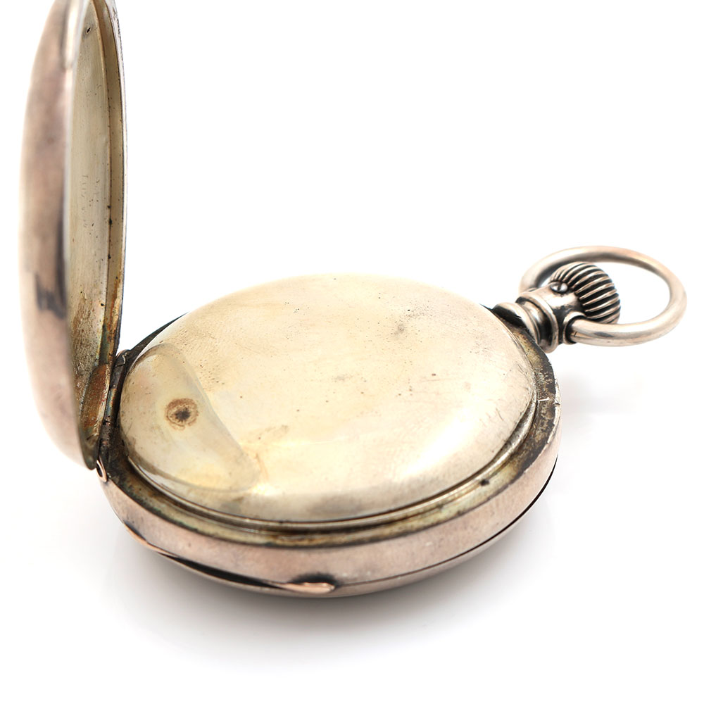 Antique Open Face Sidewinder A.W. Co. Waltham Coin Silver Pocket Watch