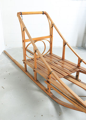 Vintage Wooden Dog Sled EBTH