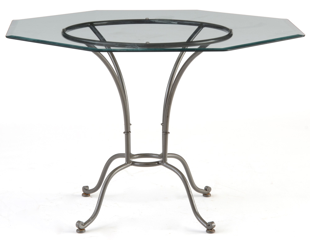 Octagonal Glass Top Dining Table EBTH