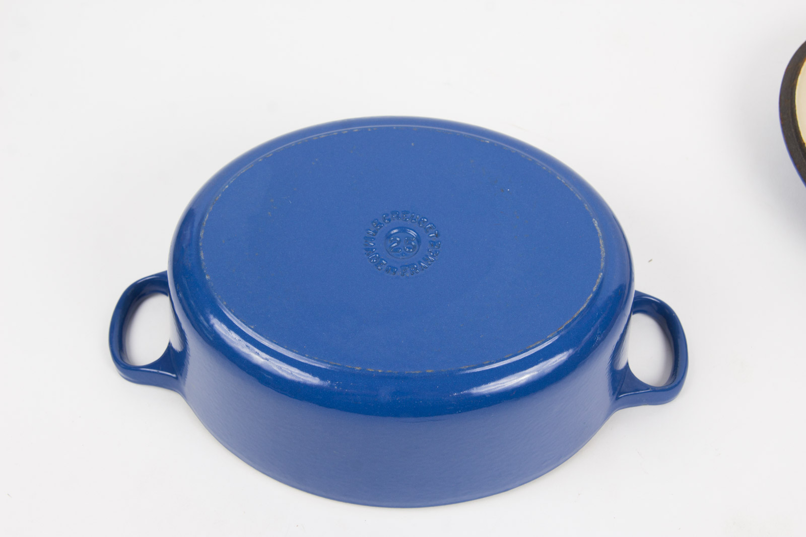 Blue Enamel Over Cast Iron Dutch Oven Set By Le Creuset | EBTH