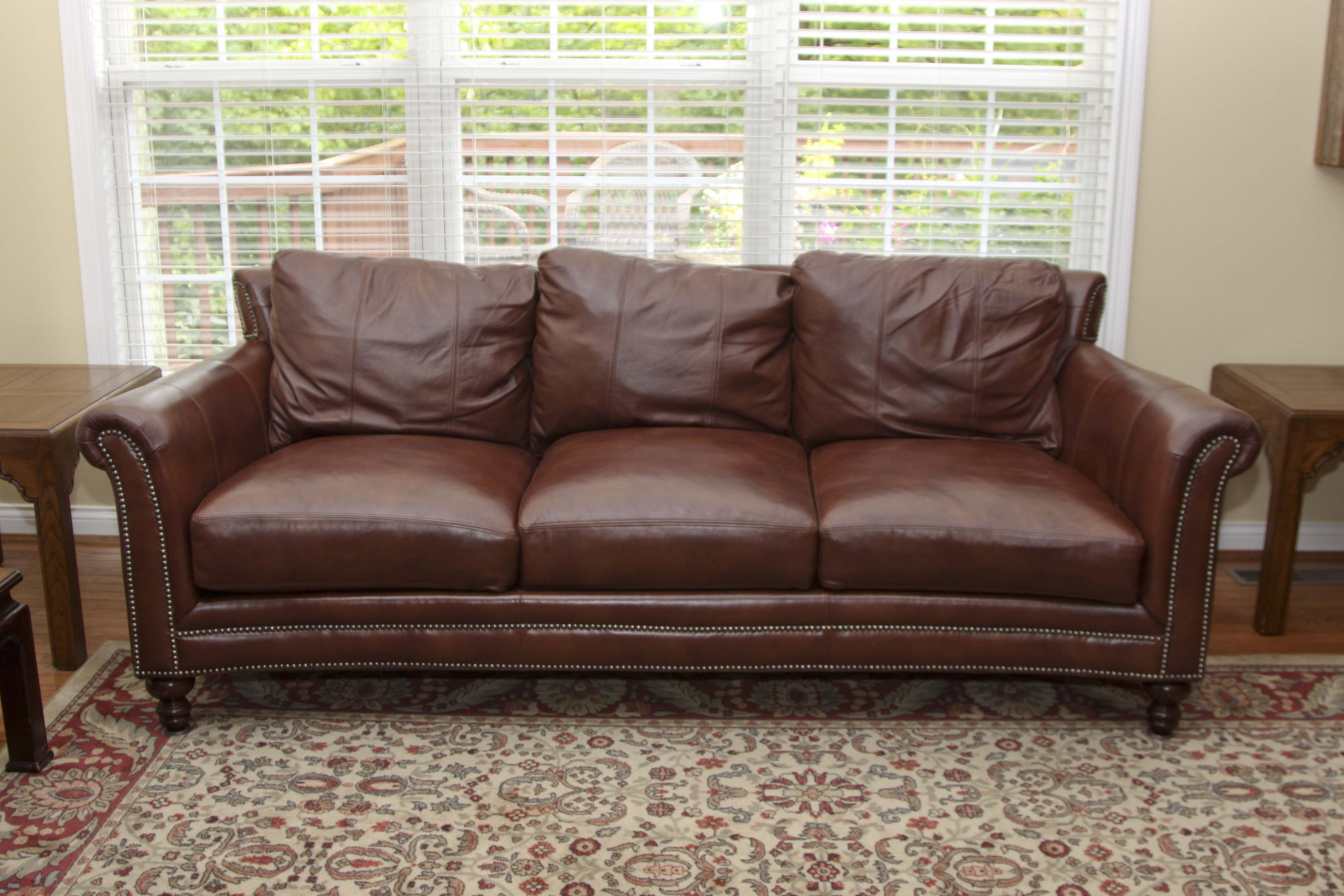Bradington Young Brown Leather Sofa | EBTH