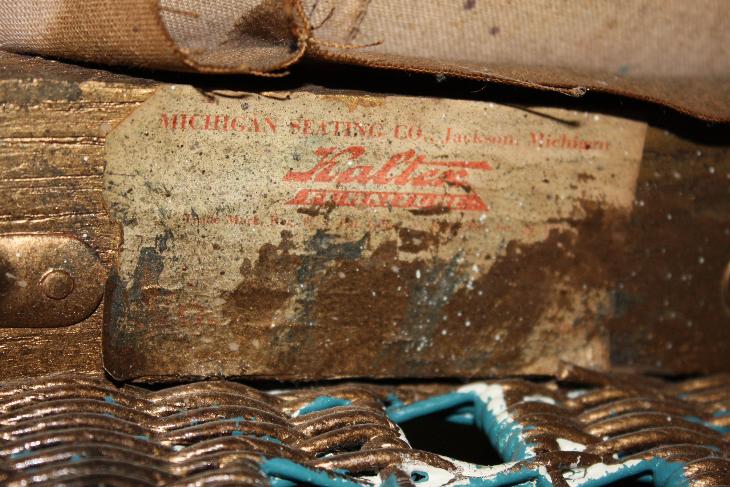 Vintage Blue Wicker Chair by Kaltex EBTH