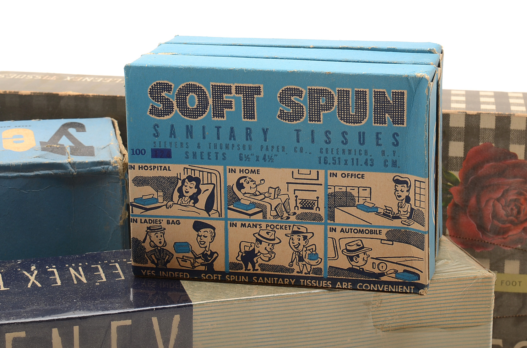 1950s1960s Kleenex, Charmin, and Scotties Facial Tissues In Boxes EBTH