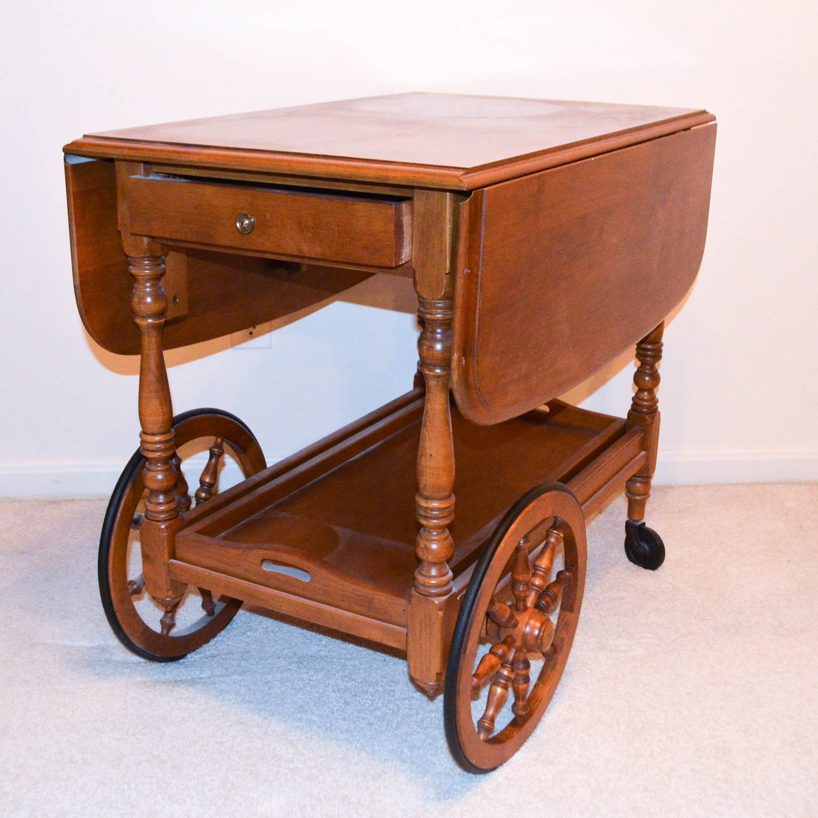 Vintaqe Drop Leaf Serving Cart by Kling Colonial Furniture EBTH