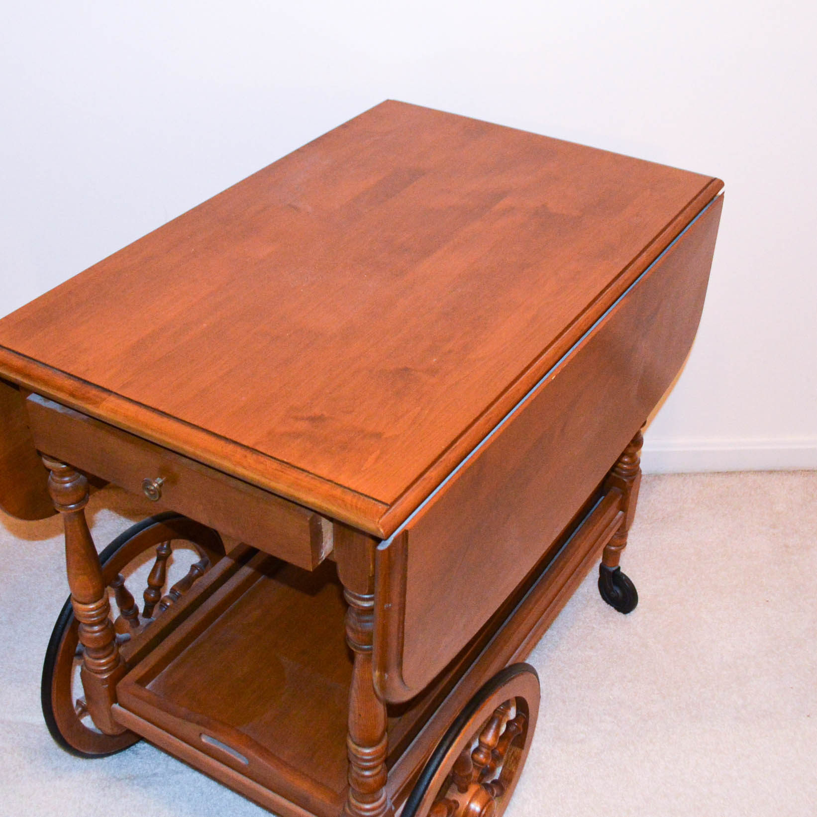 Vintaqe Drop Leaf Serving Cart by Kling Colonial Furniture EBTH