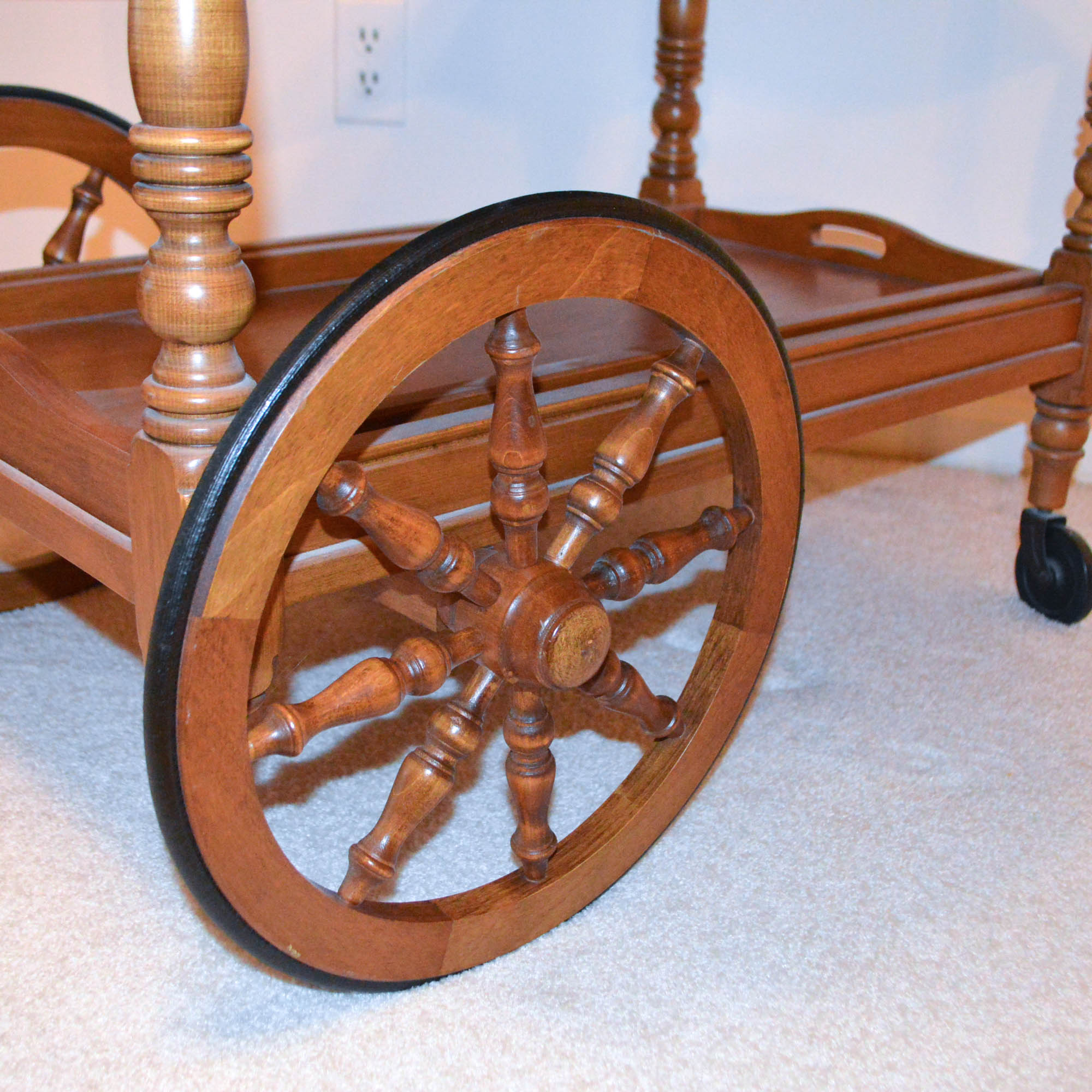 Vintaqe Drop Leaf Serving Cart by Kling Colonial Furniture EBTH