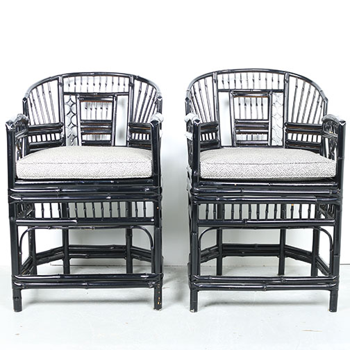 Black Rattan Accent Chairs EBTH