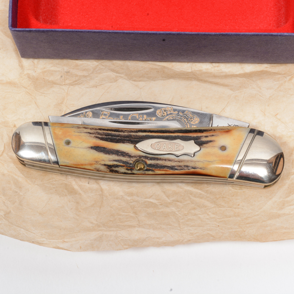 Fort City "Case XX" Pocket Knives with Stag Handles EBTH
