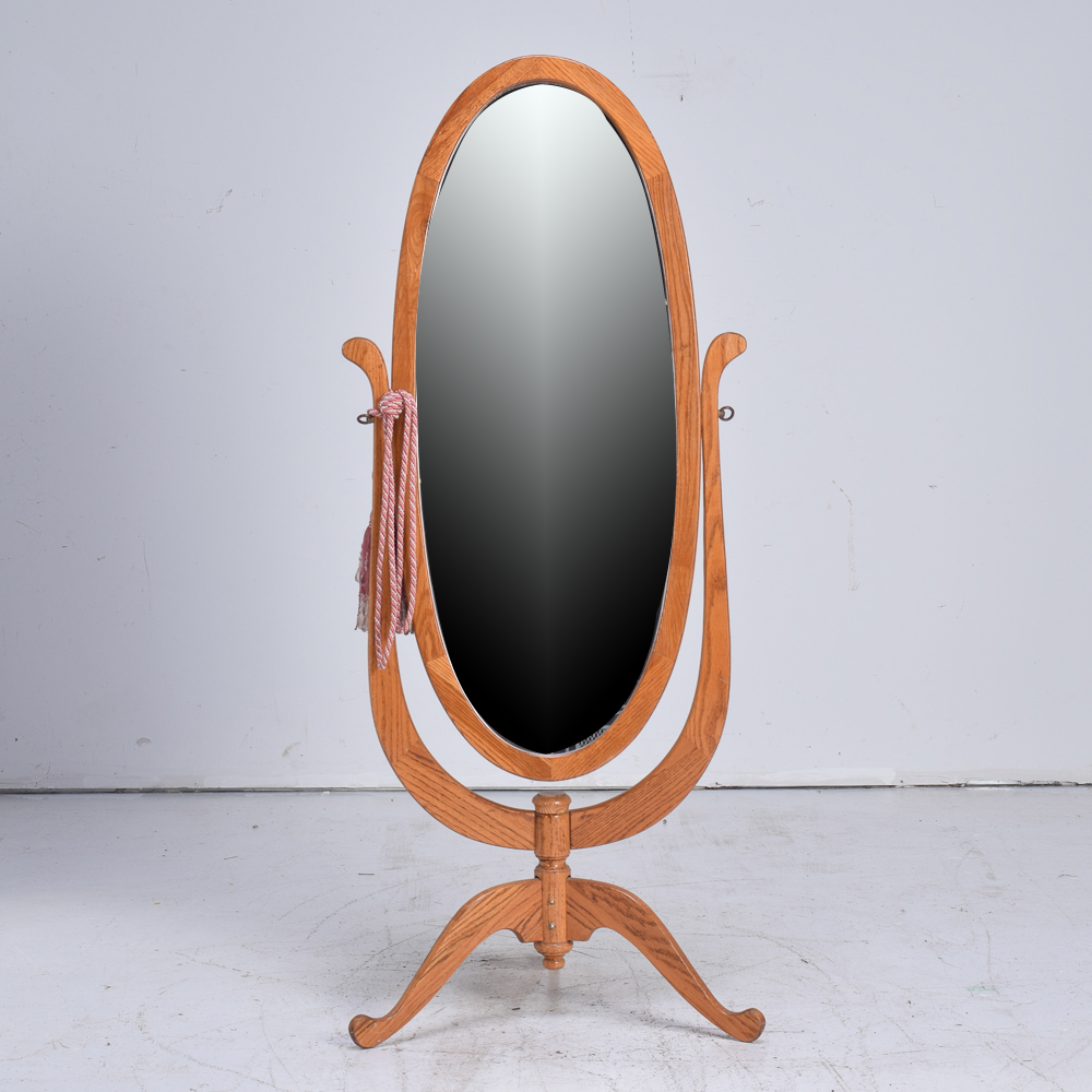 Oak Cheval Mirror EBTH