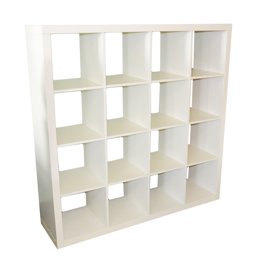 White Open Back Cube Bookshelf Ebth