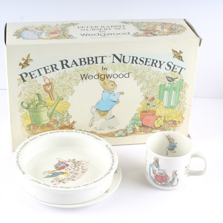 Peter Rabbit Nursery Set By Wedgwood Ebth Peter Rabbit Nursery Set By Wedgwood