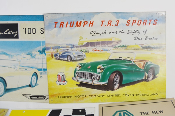 Collection of Vintage Race Car Tin Signs | EBTH