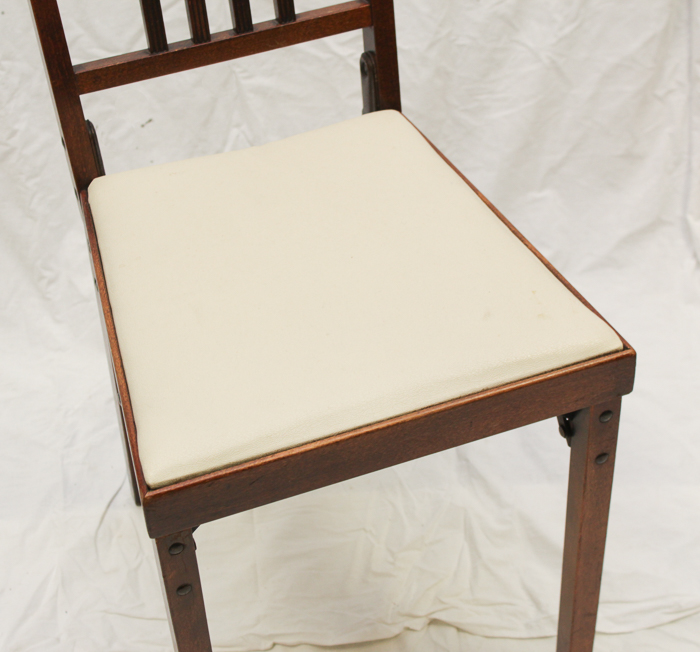 Vintage "LegOMatic" Wooden Folding Chairs by Lorraine Metal Mfg. Co