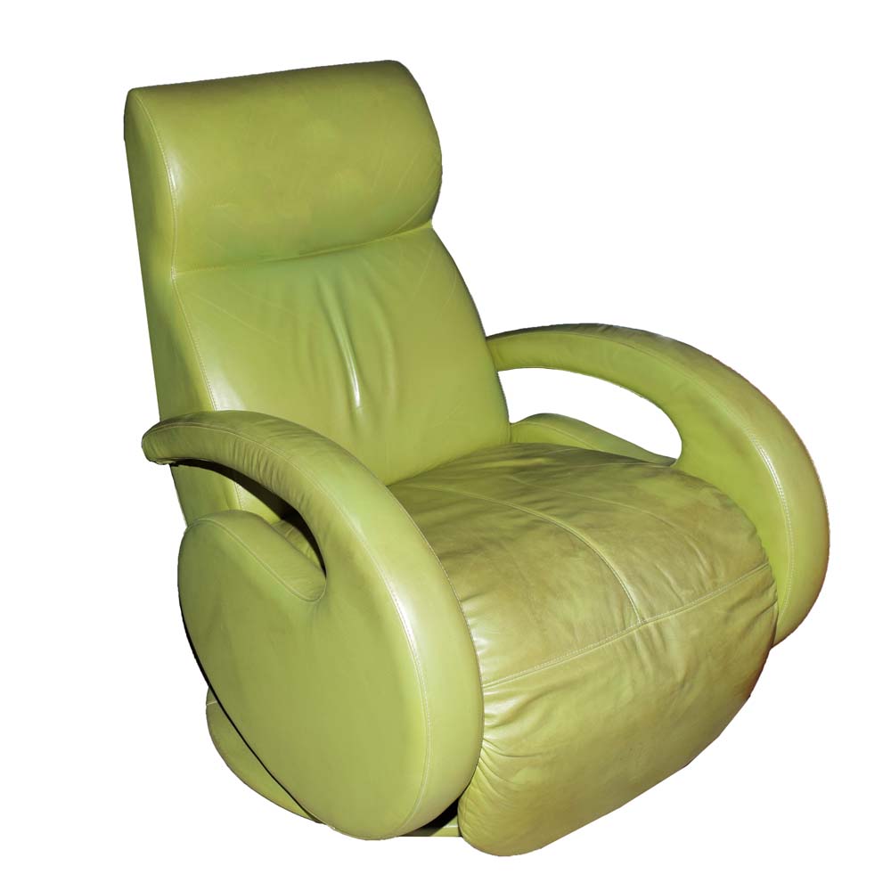 Modernist Lime Green Leather Recliner EBTH