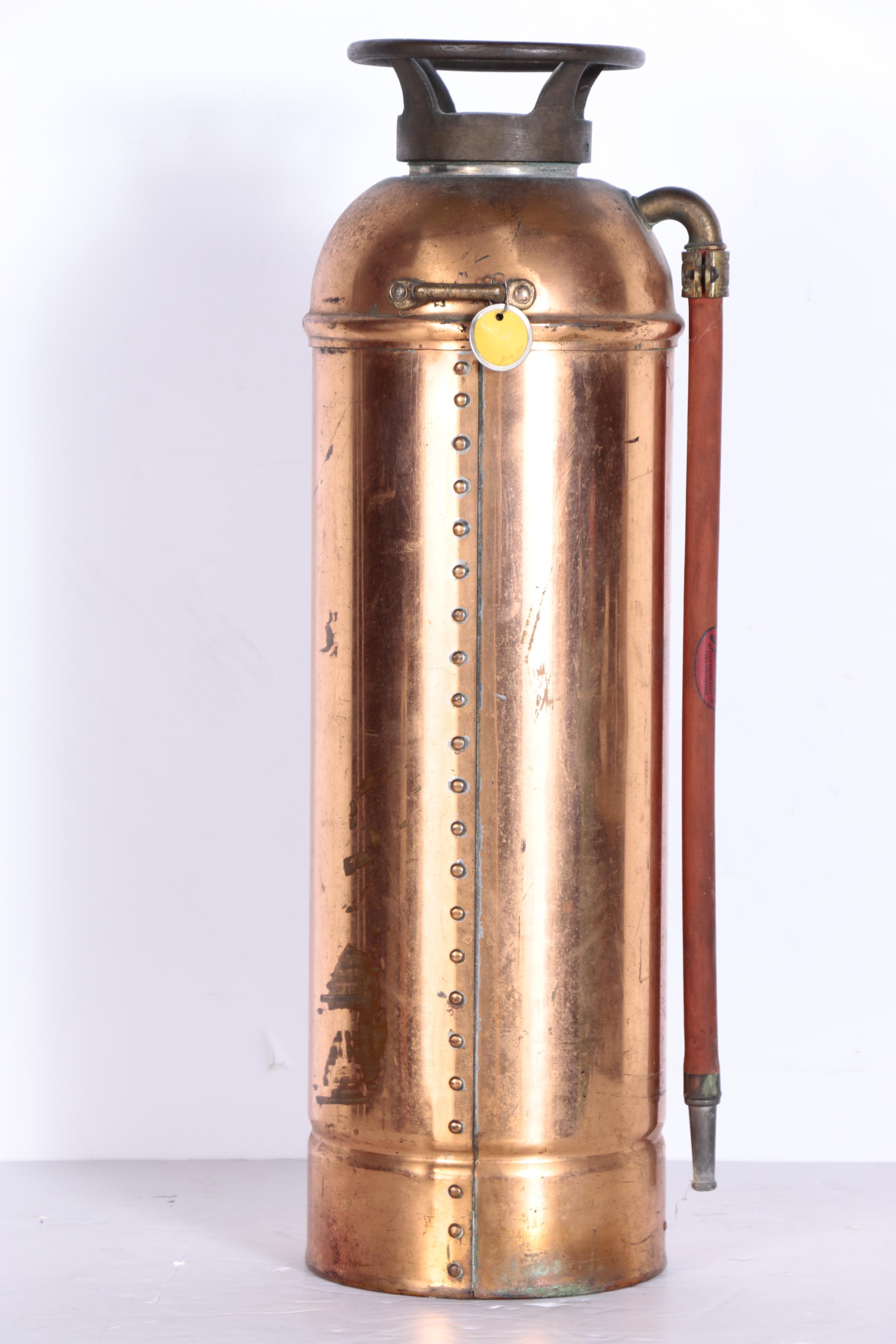 Vintage Essanay Copper And Brass Soda And Acid Fire Extinguisher EBTH