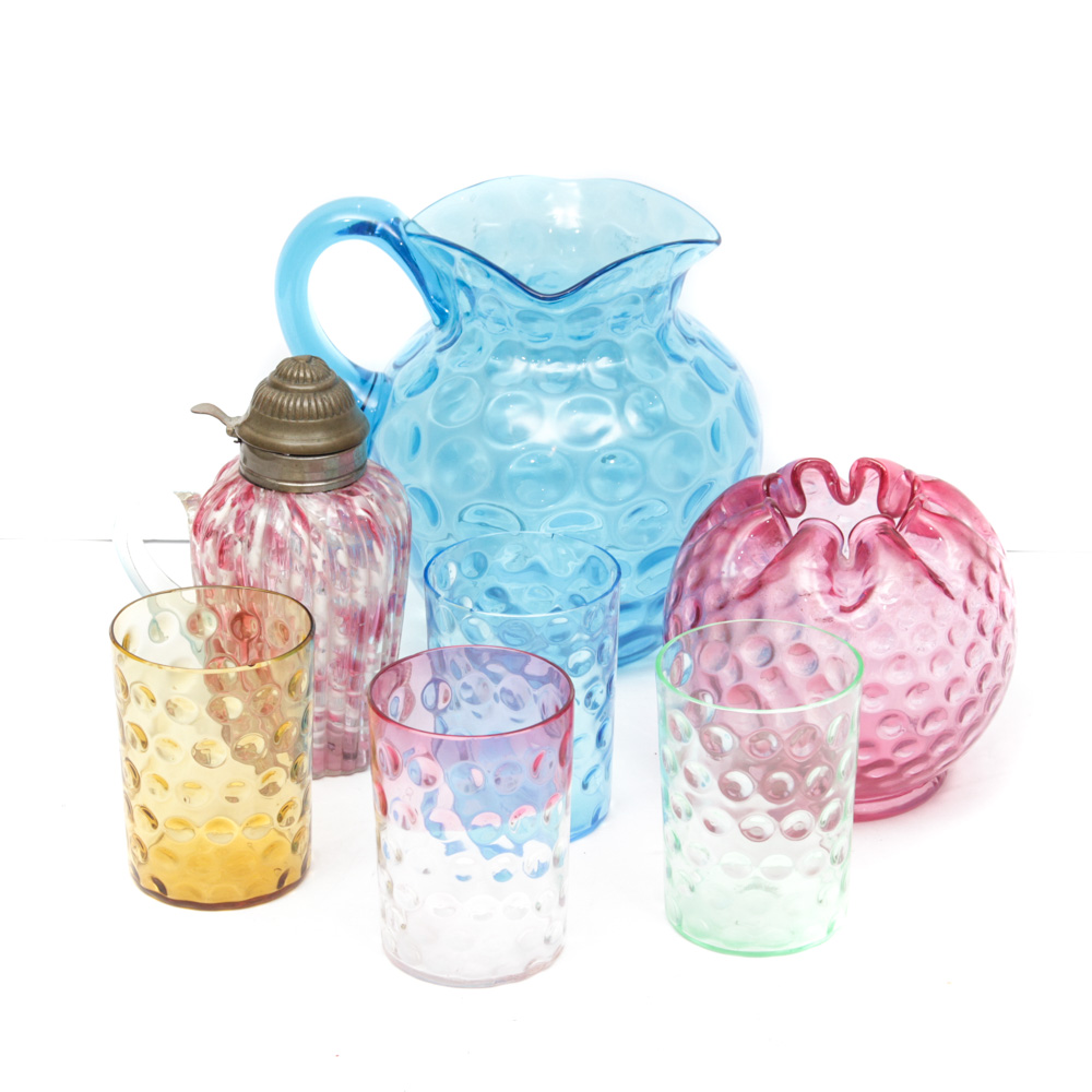 Colored Pressed Glassware Collection EBTH