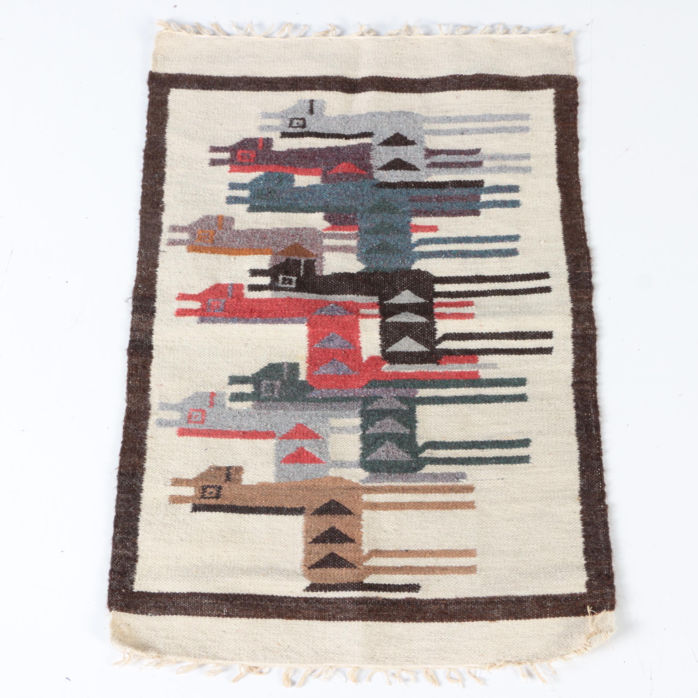 Handwoven Peruvian Llama Alpaca Rug EBTH