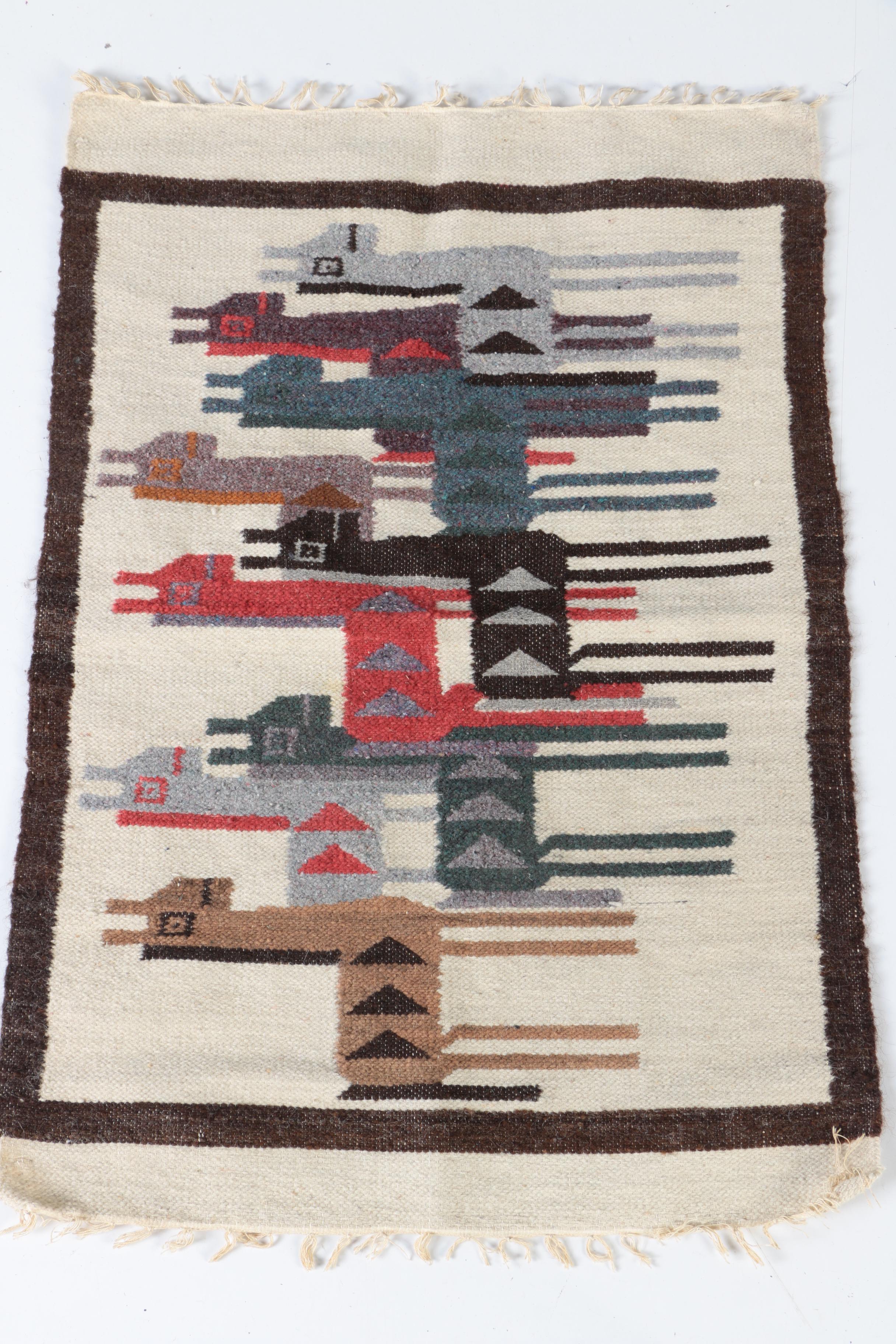Handwoven Peruvian Llama Alpaca Rug EBTH