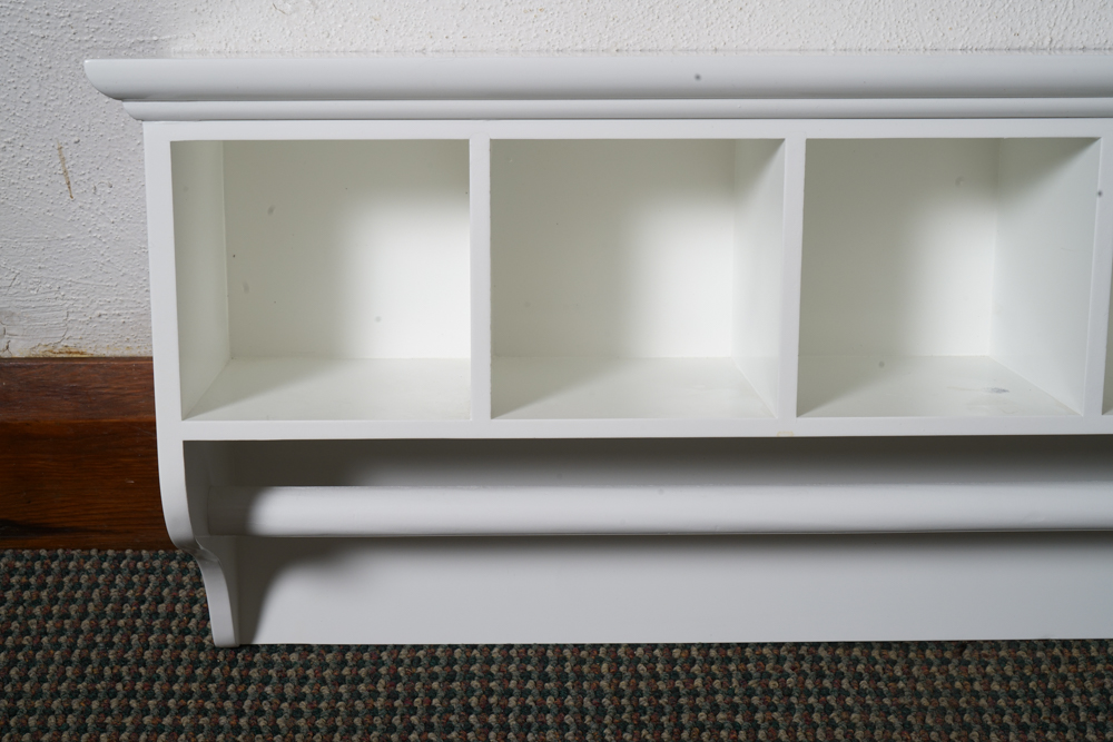 White Wooden Doll Bunk Bed and Display Shelf EBTH