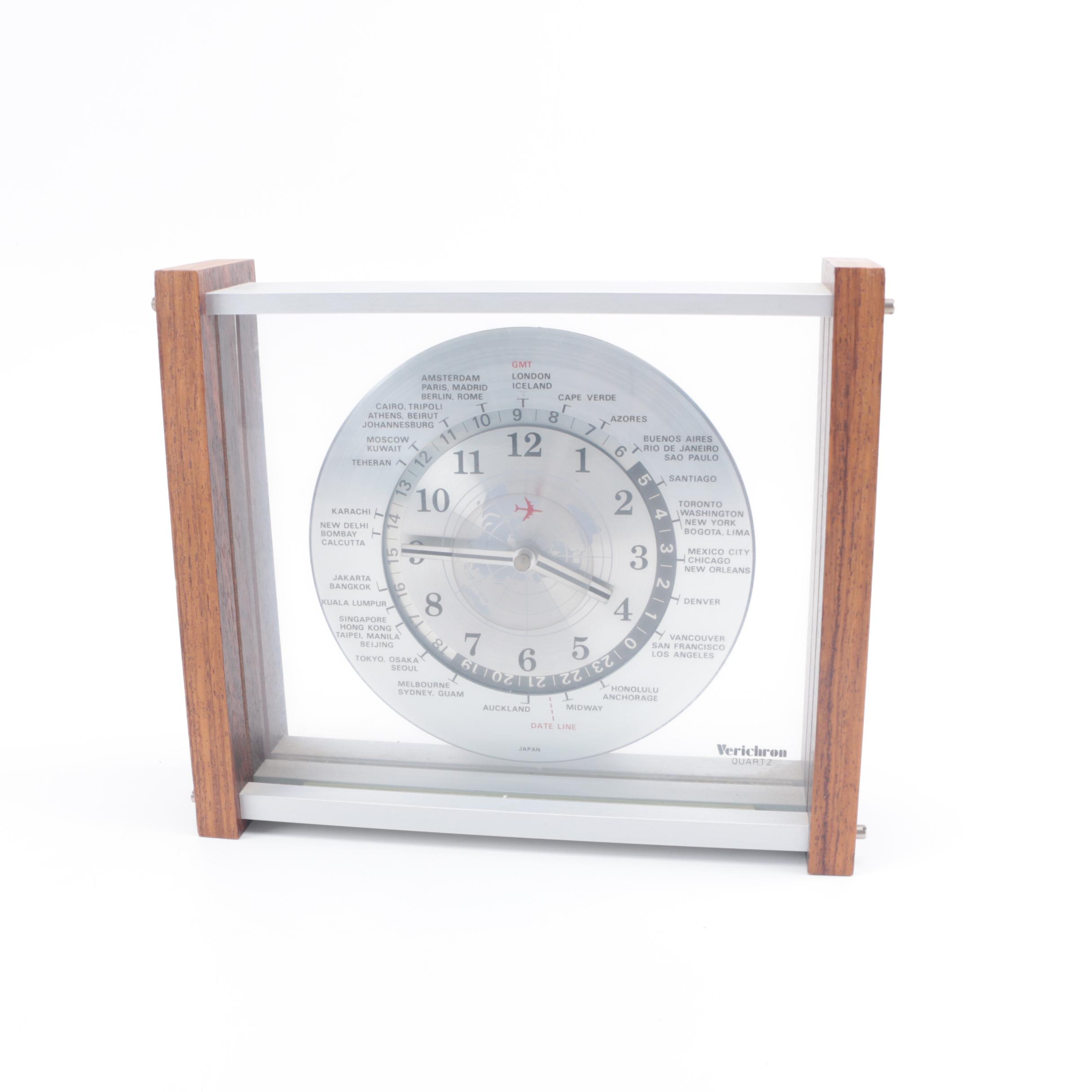 Verichron Mid Century Time Zone Desk Clock EBTH